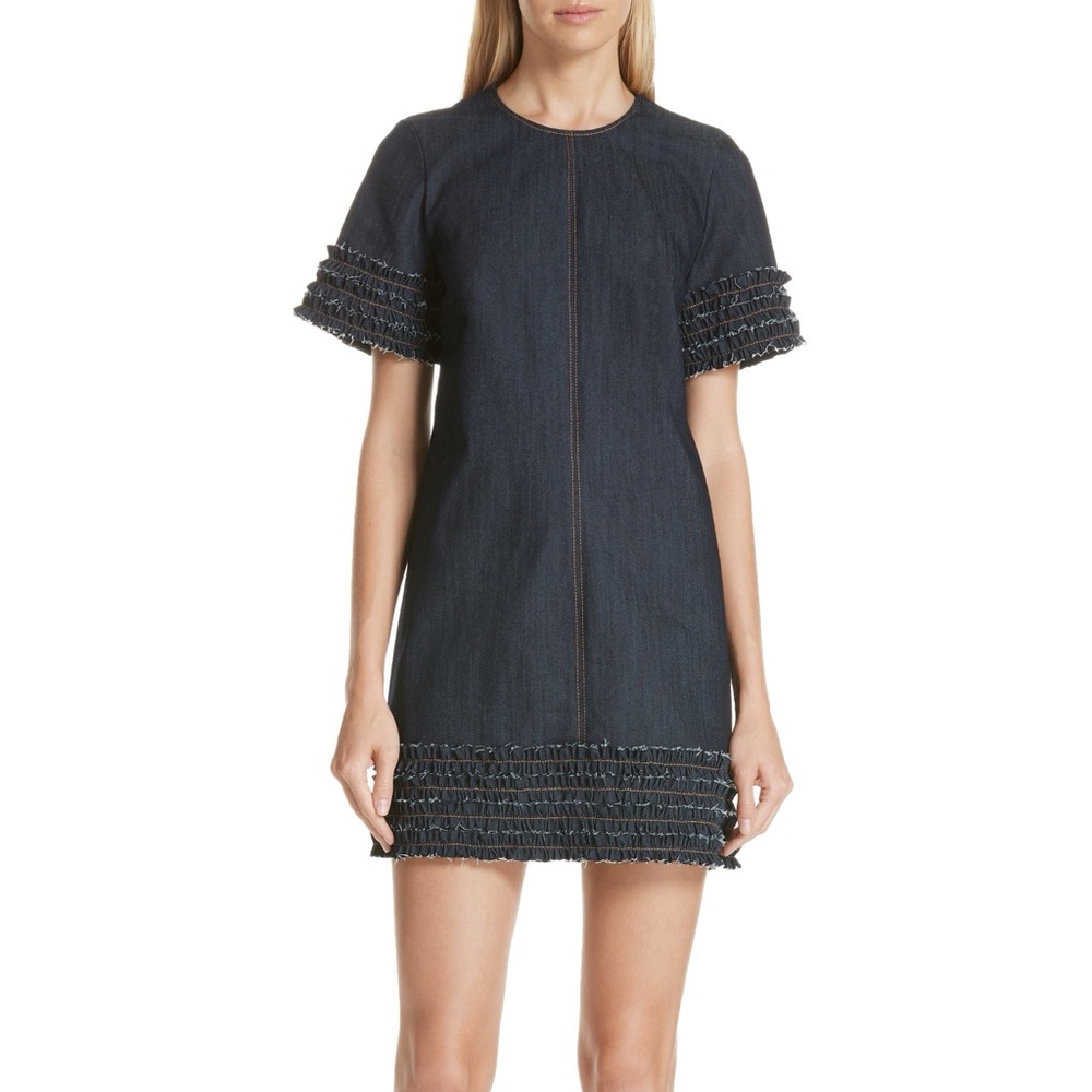 Cinq a Sept Ashton Indigo Denim Smocked Dress 2